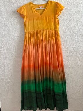 Briton Court Ombré Flutter Sleeve Maxi Dress Size Medium